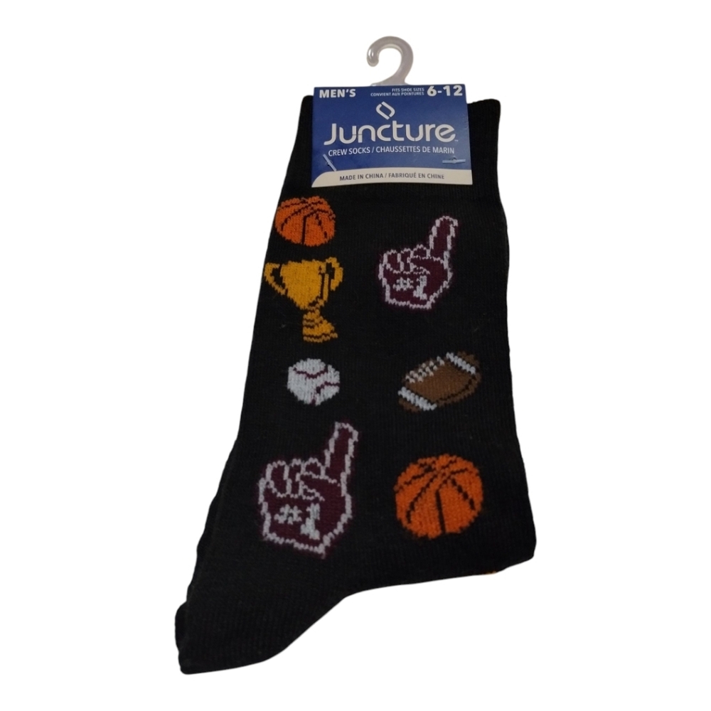 Juncture Crew Socks Novelty Men's 6-12 Athletic